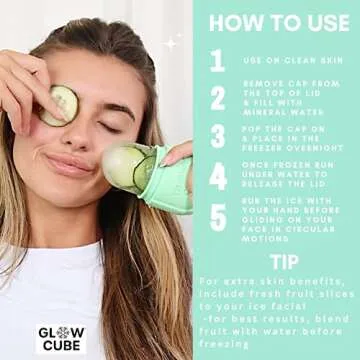 Glow Cube Ice Roller - Reusable Facial Tool for Radiant Skin