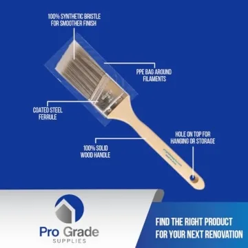 Pro Grade Paint Brush Set - Durable 2" Angle Brushes