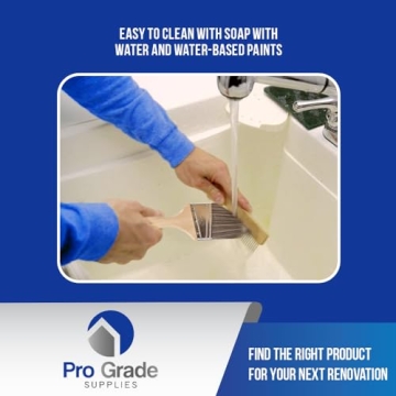 Pro Grade Paint Brush Set - Durable 2" Angle Brushes