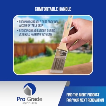 Pro Grade Paint Brush Set - Durable 2" Angle Brushes