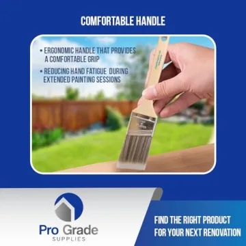 Pro Grade Paint Brush Set - Durable 2" Angle Brushes