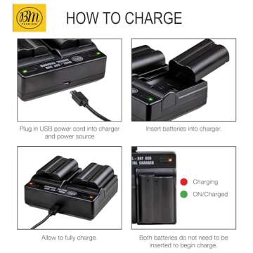 BM Premium EN-EL15C Battery Pack and Dual Charger for Nikon
