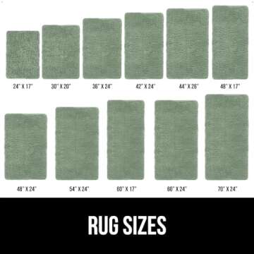 Gorilla Grip Bath Rug Mat 30x20, Thick Soft Absorbent Chenille, Rubber Backing Quick Dry Microfiber Mats, Machine Washable Rugs for Shower Floor, Bathroom Runner Bathmat Accessories Decor, Sage Green