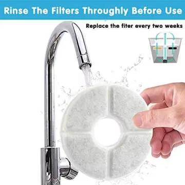 YAMOZOM 12-Pack Cat Water Fountain Filters, Pet Filters for Flower Fountains, Round Replacement Cat Filters for Water Fountains, Cat Fountain Filters for 2.4l, Filters for Drinking Cat