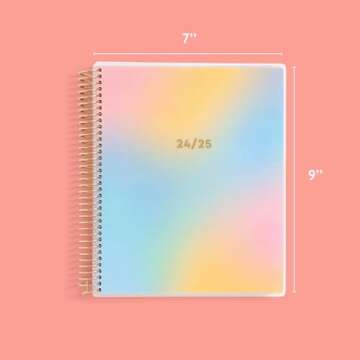 Blue Sky Livewell 2024-2025 Academic Year Weekly/Monthly Planner, 7" x 9", Multicolor Flexible Cover, Wirebound, Beck (150637)