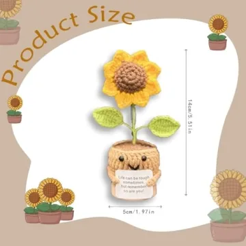 Funny Mini Crochet Sunflower Desk Decor