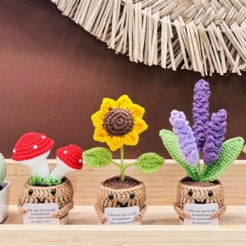 Funny Mini Crochet Sunflower Desk Decor