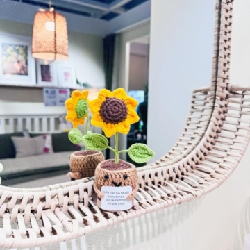Funny Mini Crochet Sunflower Desk Decor