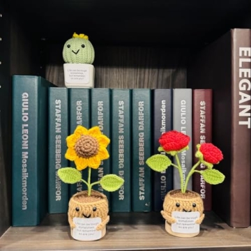Funny Mini Crochet Sunflower Desk Decor