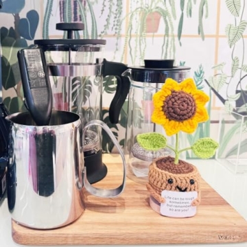 Funny Mini Crochet Sunflower Desk Decor