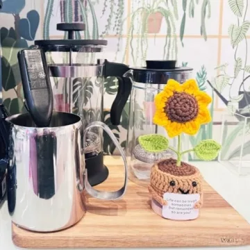 Funny Mini Crochet Sunflower Desk Decor