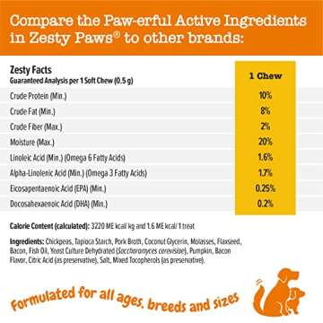 Zesty Paws Training Treats for Dogs - Training Treats for Puppies - Hip, Joint & Muscle Health - Immune, Brain, Heart, Skin & Coat Support - with Fish Oil Omega 3 Fatty Acids - Bacon Flavor – 8oz