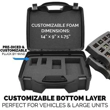 CASEMATIX Miniature Storage Hard Shell Figure Case - 80 Slot Figurine Minature Carrying Case with Customizable Foam Layer for Large Miniatures Compatible with Warhammer 40k, DnD & More!