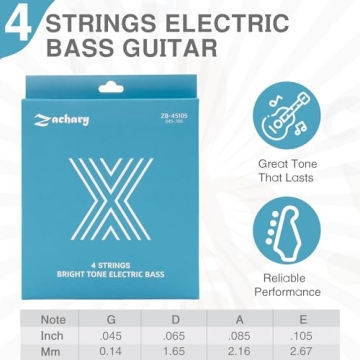 Zachary Bass Guitar Strings - 4 String Replacement Set