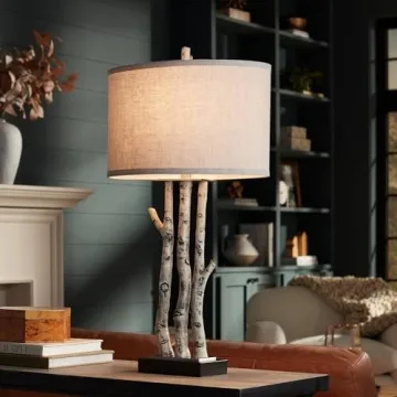 Natural Style Franklin Iron Works Rustic Birch Tree Lamp