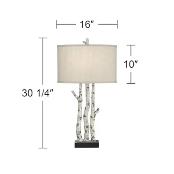 Natural Style Franklin Iron Works Rustic Birch Tree Lamp