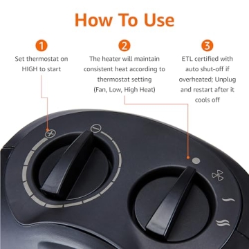 Compact Amazon Basics Ceramic Space Heater for Indoor Use