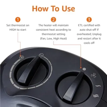 Compact Amazon Basics Ceramic Space Heater for Indoor Use