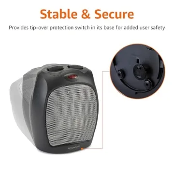Compact Amazon Basics Ceramic Space Heater for Indoor Use