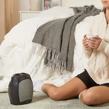 Compact Amazon Basics Ceramic Space Heater for Indoor Use