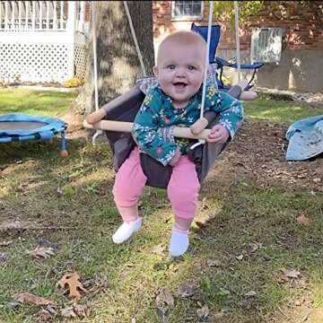 Mlian Secure Canvas Baby Hanging Swing Seat Chair Indoor and Outdoor Hammock Backyard Outside Swing ...