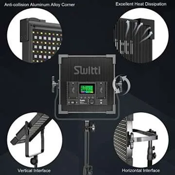 Switti RGB Video Light, 50W Full Color Photography Lights, LED Video Panel Light, 552 pcs LEDs/CRI >97, 2600K-10000K/Brightness 0-100%/0-360 Adjustable Colors/9 Applicable Scenes