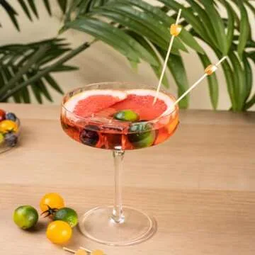 200 Pcs Heart Shaped Cocktail Picks 4.7 Inch Gold Heart Toothpicks for Appetizers, Bamboo Cocktail Sticks Skewers for Vlentines Day Drinks, Charcuterie Sticks, Wedding Heart Decorations Party Supplies