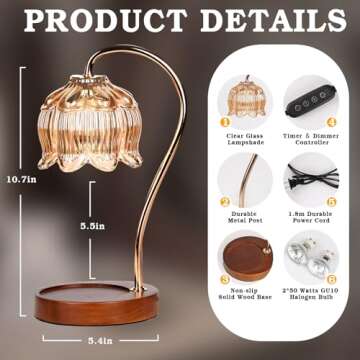 GEEZO Fragrance Candle Warmer Lamp，Electric Candle Warmer with Timer & Dimmer，Mom Christmas Birt...