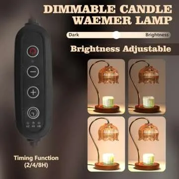 GEEZO Fragrance Candle Warmer Lamp，Electric Candle Warmer with Timer & Dimmer，Mom Christmas Birthday Gifts for Women, House Warming Gifts New Home Bedroom Decor