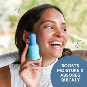 Nuria - Hydrate Moisture Replenishing Serum, Antioxidant Serum for All Skin Types, Skin Care Serum with Everlasting Flower Extract and Squalane Oil for Face, 25mL/0.8 fl oz