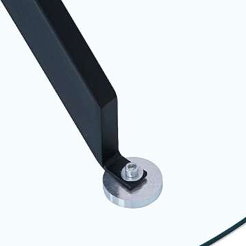 NIERN Round Tempered Glass Dining Table for 2-4 with Metal Legs, 35.5 in Modern Small Kitchen Table for Kitchen Dining Room (Black)