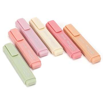 ZEYAR Highlighter Pen, vintage colors- Romantic Chisel Tip, Water Based, Quick Dry, No Bleed, for Bible Study Notes School Office (6 Romance colors)