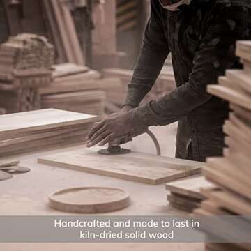 MH London White Bar Stool - Exclusively Designed Hand Crafted Barstools Solid Wood Counter Height Ba...