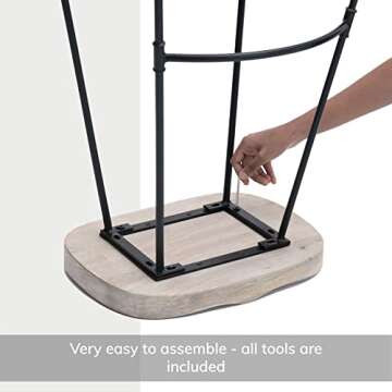 MH London White Bar Stool - Exclusively Designed Hand Crafted Barstools Solid Wood Counter Height Bar Stools - Contemporary Design for Backless Wooden Bar Chair for Kitchen Counter