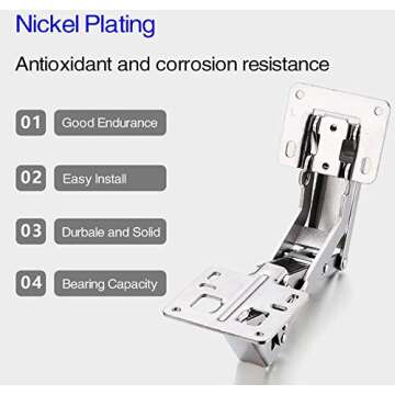 170 Degree Hinges Frameless Cabinet Door Hinges Hidden Hydraulic Adjustable Mounting Hinges Soft Clo...