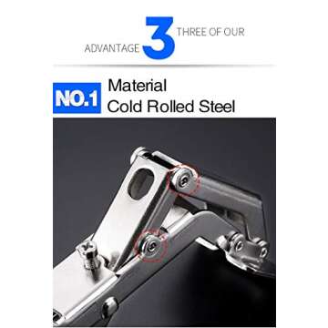 170 Degree Hinges Frameless Cabinet Door Hinges Hidden Hydraulic Adjustable Mounting Hinges Soft Closing Stainless Steel Buffer Damping Wardrobe, 1 Pair (Full Coverage) (1 Pair)