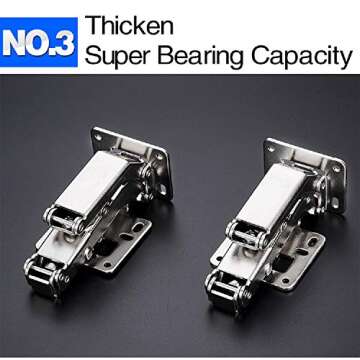 170 Degree Hinges Frameless Cabinet Door Hinges Hidden Hydraulic Adjustable Mounting Hinges Soft Closing Stainless Steel Buffer Damping Wardrobe, 1 Pair (Full Coverage) (1 Pair)