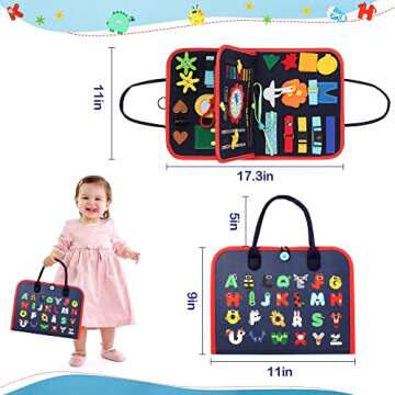 Busy Board for Toddlers,Montessori Toys Developing Sensory Activity Book Preschool Learning Activiti...