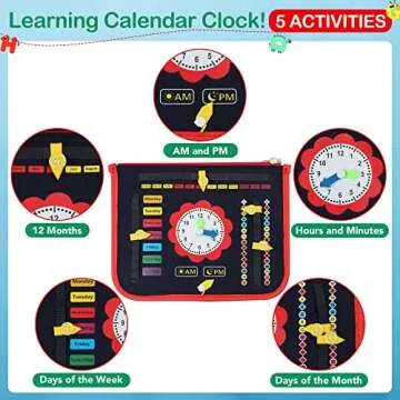 Montessori Busy Board for Toddlers - Educational Travel Toy