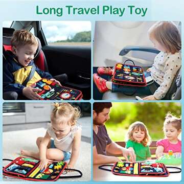 Montessori Busy Board for Toddlers - Educational Travel Toy