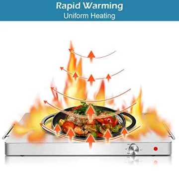 Giantex Electric Warming Tray Large 21''x16'' Surface, Stainless Steel Hot Plate with Adjustable Temperature Control, Cool Touch Handles, Food Warmer Buffets Server for Party Events Dinner