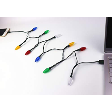Cewuidy LED Christmas Lights Charging Cable,USB and Bulb Charger,50inch 10led Multicolor Available w...