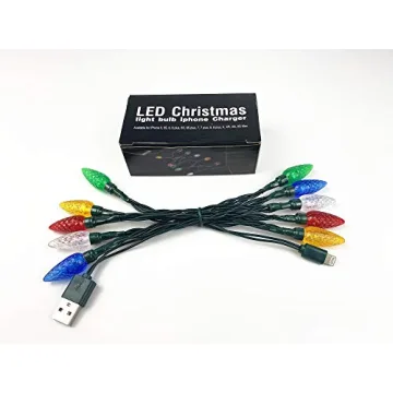 Cewuidy LED Christmas Lights Charging Cable,USB and Bulb Charger,50inch 10led Multicolor Available with Phone11,11Pro,11Pro Max,12,12Pro,12Pro Max,13,13Pro,13Pro Max,14,14Pro,14Pro Max etc (1pcs)