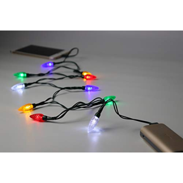Cewuidy LED Christmas Lights Charging Cable,USB and Bulb Charger,50inch 10led Multicolor Available with Phone11,11Pro,11Pro Max,12,12Pro,12Pro Max,13,13Pro,13Pro Max,14,14Pro,14Pro Max etc (1pcs)