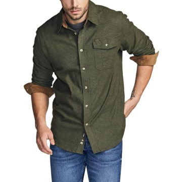 CQR Men's All Cotton Flannel Shirt for Casual and Outdoor Wear