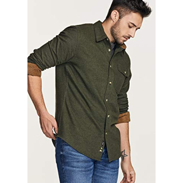 CQR Men's All Cotton Flannel Shirt for Casual and Outdoor Wear