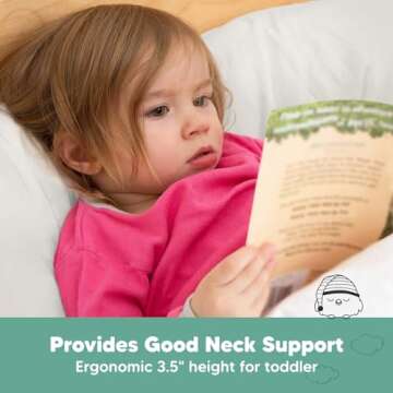 Toddler Pillow with Pillowcase - 13x18 My Little Dreamy Kids Travel Bed Pillows for Sleeping, Organic Cotton Small Pillowcase, Soft & Breathable, Machine Washable, Toddlers 2-5 Years Old (Clay)