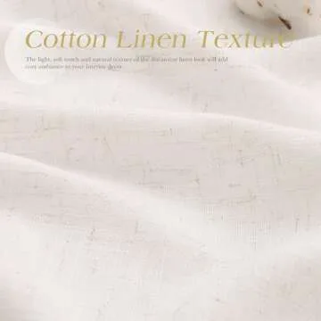 Natural Linen Curtains 90 inches Long for Living Room Grommet Light Filtering Window Curtain 90 inch Length 2 Panels Set Neutral Rustic Farmhouse Semi Sheer Cream Curtains Bedroom Home Office