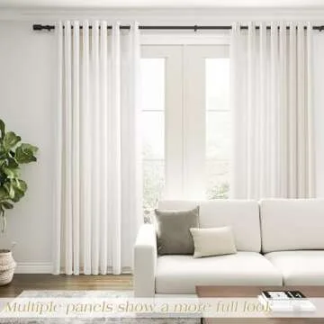 Natural Linen Curtains 90 inches Long for Living Room Grommet Light Filtering Window Curtain 90 inch Length 2 Panels Set Neutral Rustic Farmhouse Semi Sheer Cream Curtains Bedroom Home Office