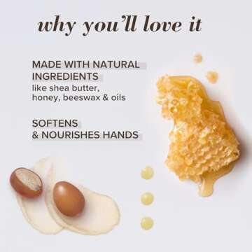 Burt's Bees Hand Cream for Dry Cracked Hands, Ultimate Care, Moisturizing Lotion Made with Baobab Oi...